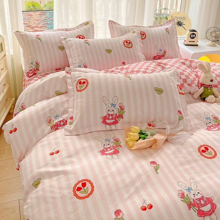 91家纺网 家纺一手货源 找家纺 文黛家居 2025新款植物羊绒小版花四件套 粉黛佳人