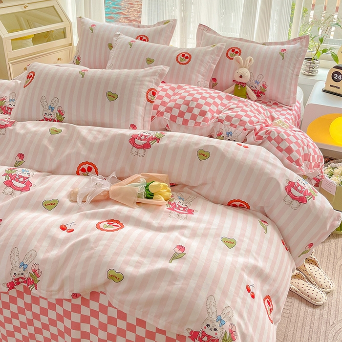 91家纺网 家纺一手货源 找家纺 文黛家居 2025新款植物羊绒小版花四件套 粉黛佳人