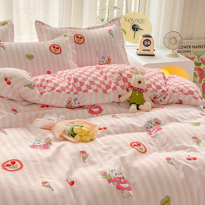 91家纺网 家纺一手货源 找家纺 文黛家居 2025新款植物羊绒小版花四件套 粉黛佳人