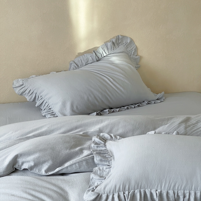 91家纺网 家纺一手货源 找家纺 三味舒屋2025新款花边美学-全棉双层纱四件套 海岛迷雾