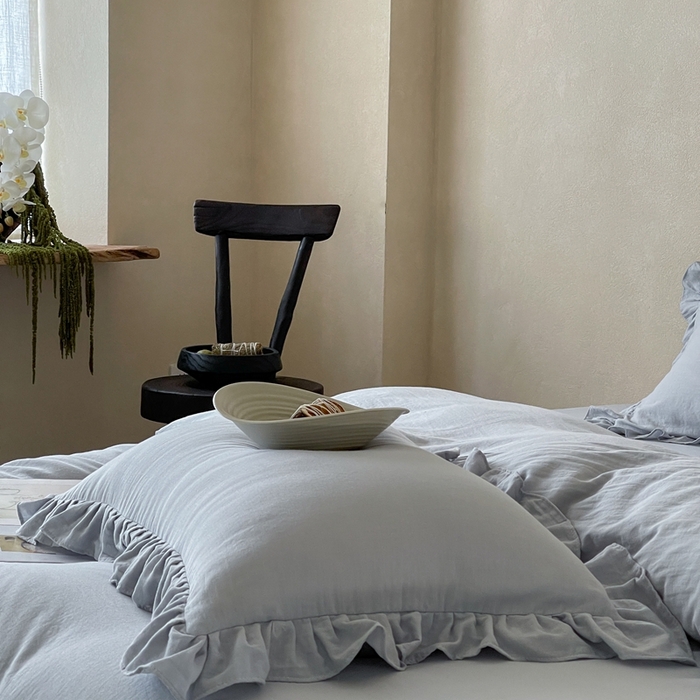 91家纺网 家纺一手货源 找家纺 三味舒屋2025新款花边美学-全棉双层纱四件套 海岛迷雾