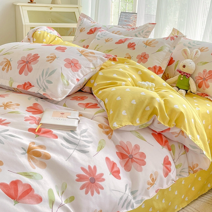 91家纺网 家纺一手货源 找家纺 文黛家居 2025新款植物羊绒小版花四件套 花伊浓