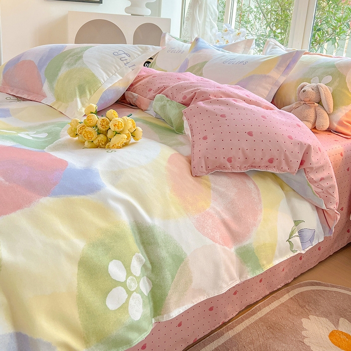 91家纺网 家纺一手货源 找家纺 文黛家居 2025新款植物羊绒小版花四件套 梦悠