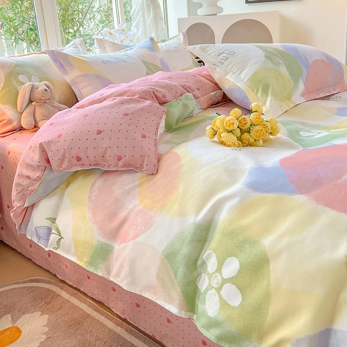 91家纺网 家纺一手货源 找家纺 文黛家居 2025新款植物羊绒小版花四件套 梦悠