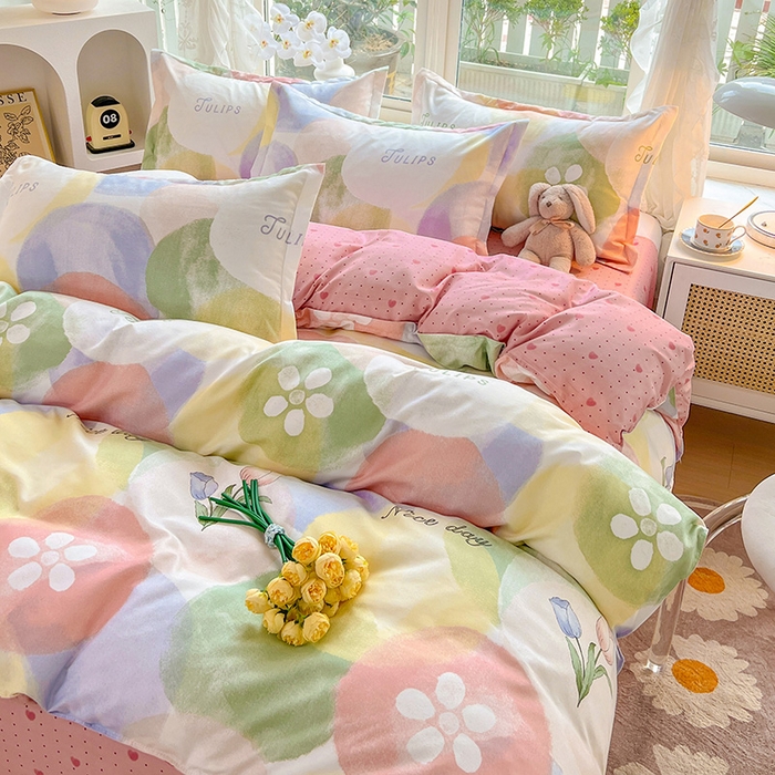 91家纺网 家纺一手货源 找家纺 文黛家居 2025新款植物羊绒小版花四件套 梦悠