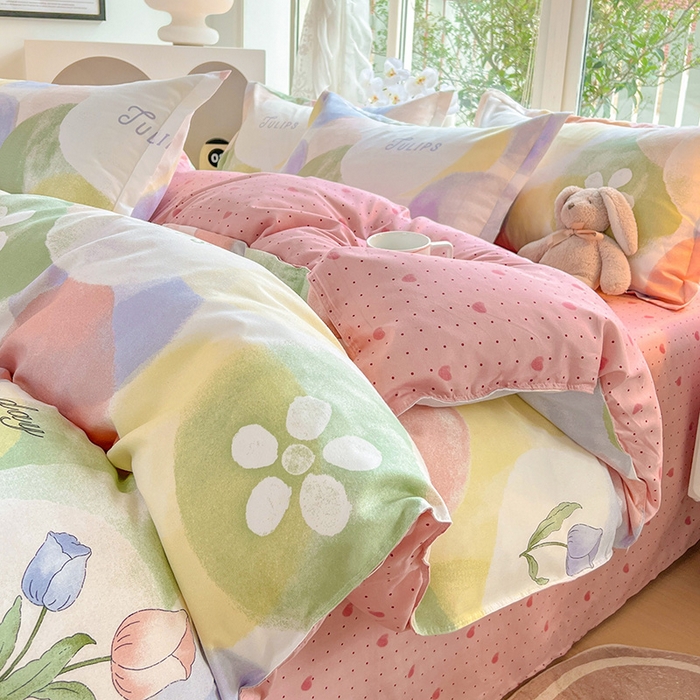 91家纺网 家纺一手货源 找家纺 文黛家居 2025新款植物羊绒小版花四件套 梦悠