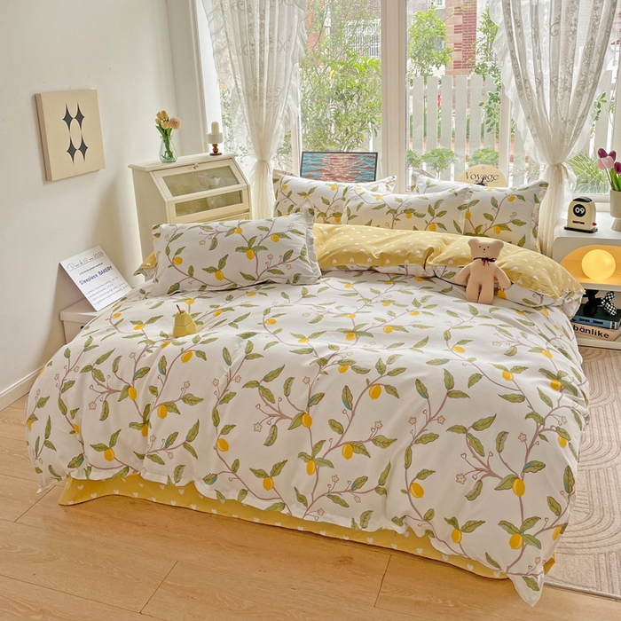 文黛家居 2025新款植物羊绒小版花四件套 清风