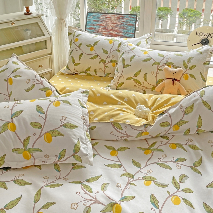 91家纺网 家纺一手货源 找家纺 文黛家居 2025新款植物羊绒小版花四件套 清风