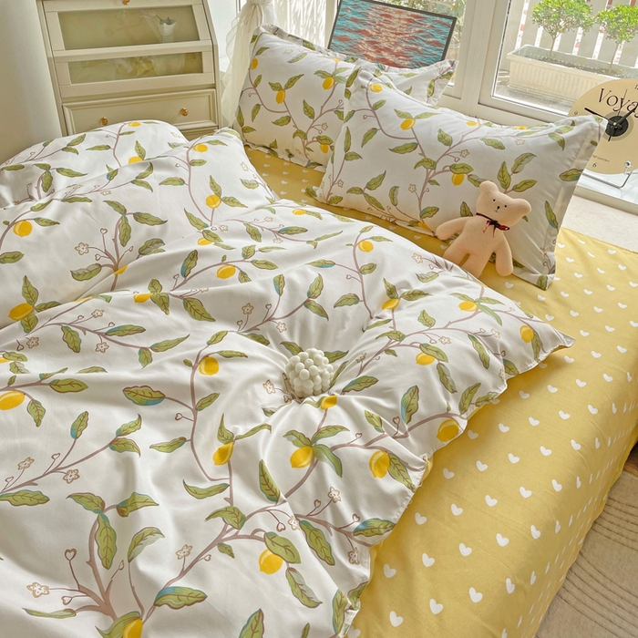 91家纺网 家纺一手货源 找家纺 文黛家居 2025新款植物羊绒小版花四件套 清风