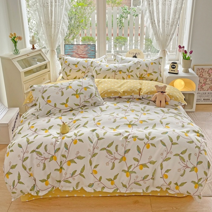 91家纺网 家纺一手货源 找家纺 文黛家居 2025新款植物羊绒小版花四件套 清风