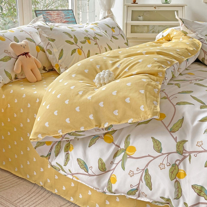 91家纺网 家纺一手货源 找家纺 文黛家居 2025新款植物羊绒小版花四件套 清风