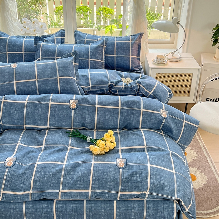 91家纺网 家纺一手货源 找家纺 文黛家居 2025新款植物羊绒小版花四件套 绅士