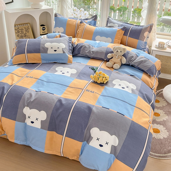 91家纺网 家纺一手货源 找家纺 文黛家居 2025新款植物羊绒小版花四件套 小熊宝贝