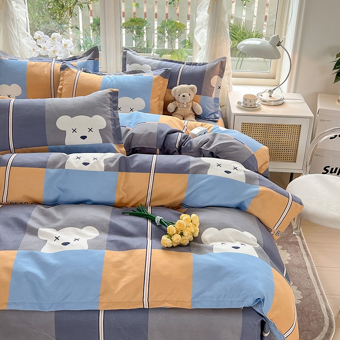 91家纺网 家纺一手货源 找家纺 文黛家居 2025新款植物羊绒小版花四件套 小熊宝贝