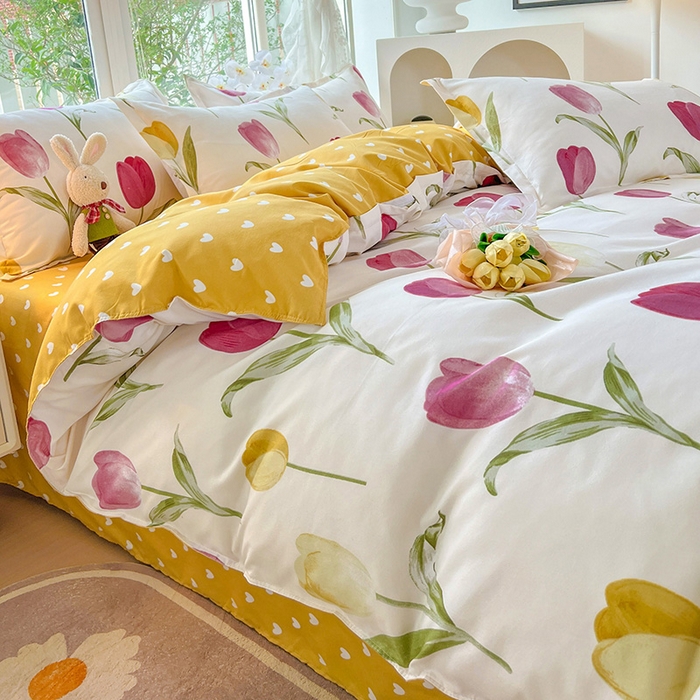 91家纺网 家纺一手货源 找家纺 文黛家居 2025新款植物羊绒小版花四件套 雅韵