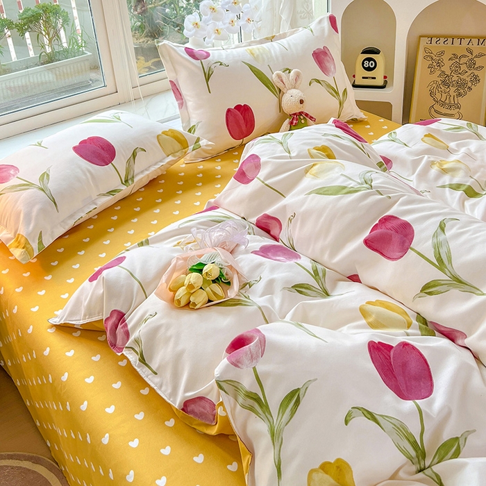 91家纺网 家纺一手货源 找家纺 文黛家居 2025新款植物羊绒小版花四件套 雅韵