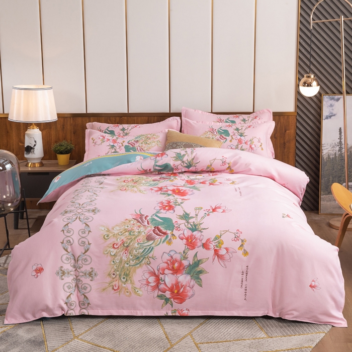 91家纺网 家纺一手货源 找家纺 文黛家居 2025新款-植物羊绒大版花四件套 百鸟朝凤