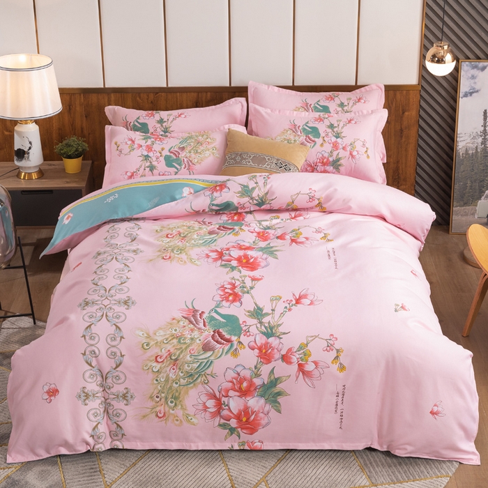 91家纺网 家纺一手货源 找家纺 文黛家居 2025新款-植物羊绒大版花四件套 百鸟朝凤