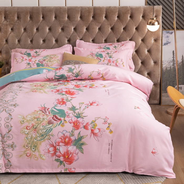 91家纺网 家纺一手货源 找家纺 文黛家居 2025新款-植物羊绒大版花四件套 百鸟朝凤