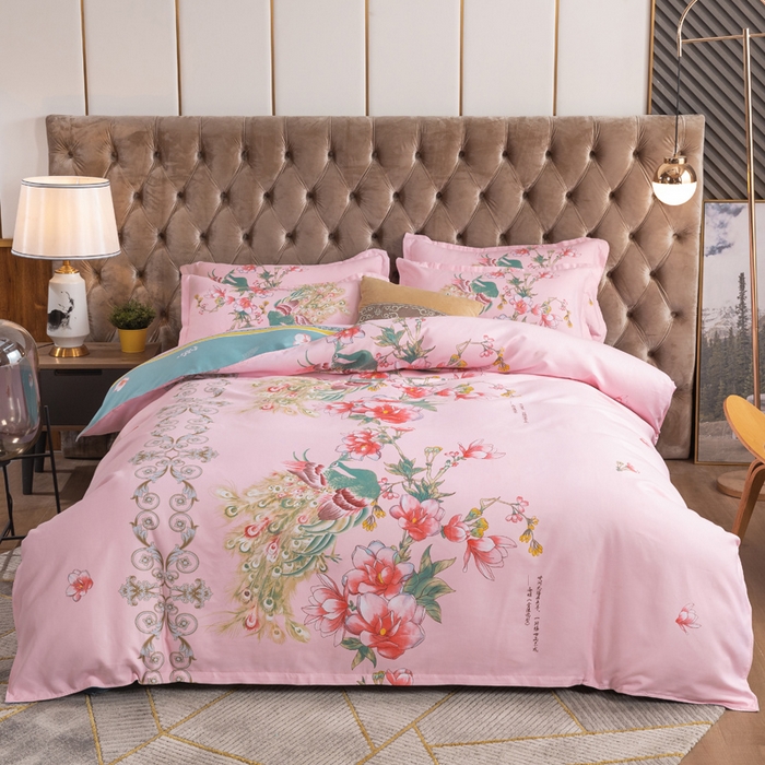 91家纺网 家纺一手货源 找家纺 文黛家居 2025新款-植物羊绒大版花四件套 百鸟朝凤