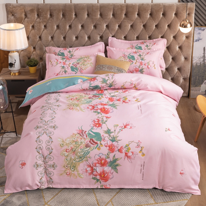 91家纺网 家纺一手货源 找家纺 文黛家居 2025新款-植物羊绒大版花四件套 百鸟朝凤