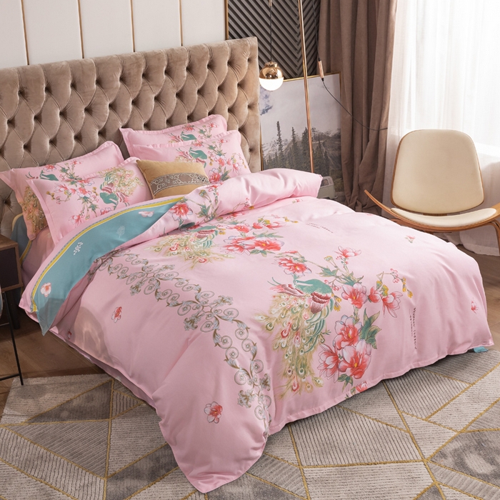 91家纺网 家纺一手货源 找家纺 文黛家居 2025新款-植物羊绒大版花四件套 百鸟朝凤