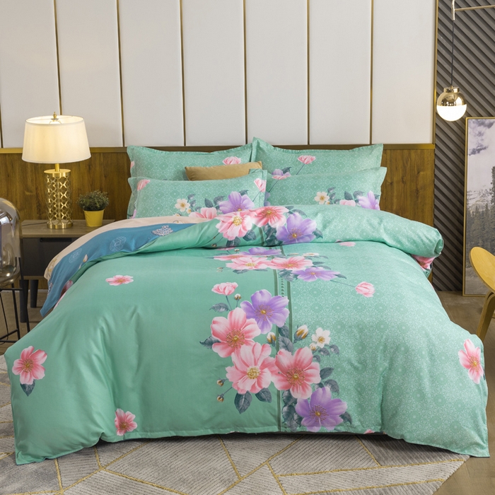 91家纺网 家纺一手货源 找家纺 文黛家居 2025新款-植物羊绒大版花四件套 晨幕花间