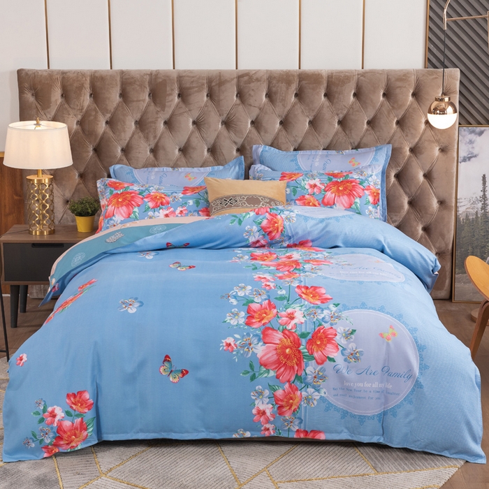 91家纺网 家纺一手货源 找家纺 文黛家居 2025新款-植物羊绒大版花四件套 花锦世界