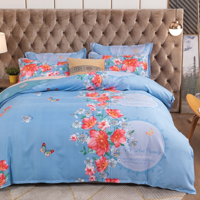 91家纺网 家纺一手货源 找家纺 文黛家居 2025新款-植物羊绒大版花四件套 花锦世界