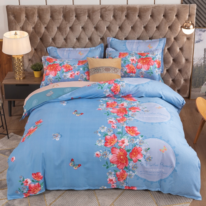 91家纺网 家纺一手货源 找家纺 文黛家居 2025新款-植物羊绒大版花四件套 花锦世界