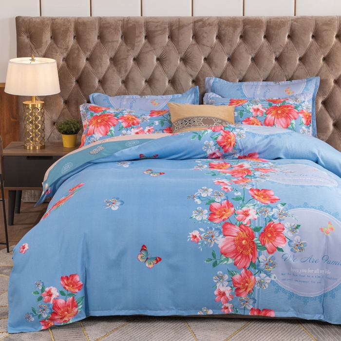 91家纺网 家纺一手货源 找家纺 文黛家居 2025新款-植物羊绒大版花四件套 花锦世界