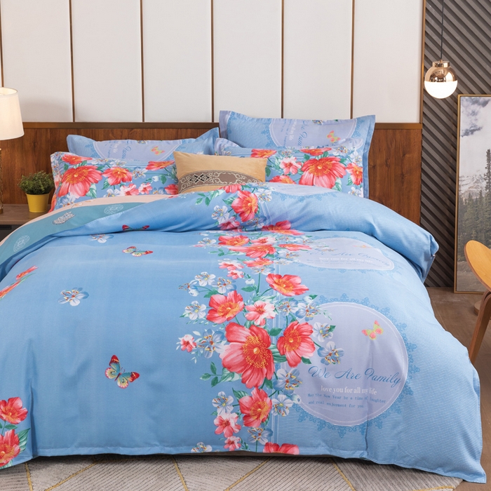 91家纺网 家纺一手货源 找家纺 文黛家居 2025新款-植物羊绒大版花四件套 花锦世界