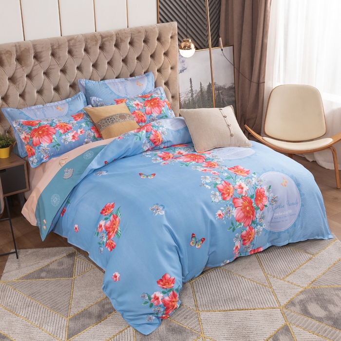 91家纺网 家纺一手货源 找家纺 文黛家居 2025新款-植物羊绒大版花四件套 花锦世界