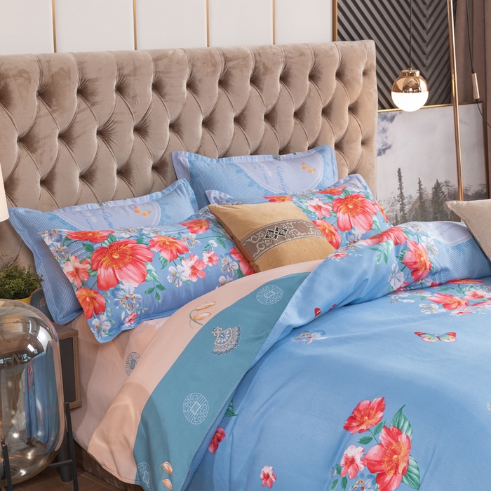 91家纺网 家纺一手货源 找家纺 文黛家居 2025新款-植物羊绒大版花四件套 花锦世界