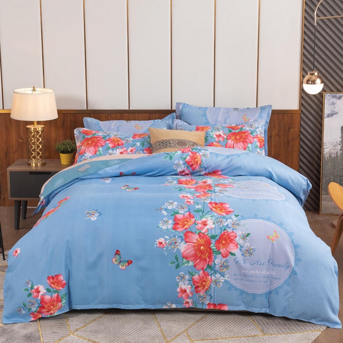 91家纺网 家纺一手货源 找家纺 文黛家居 2025新款-植物羊绒大版花四件套 花锦世界