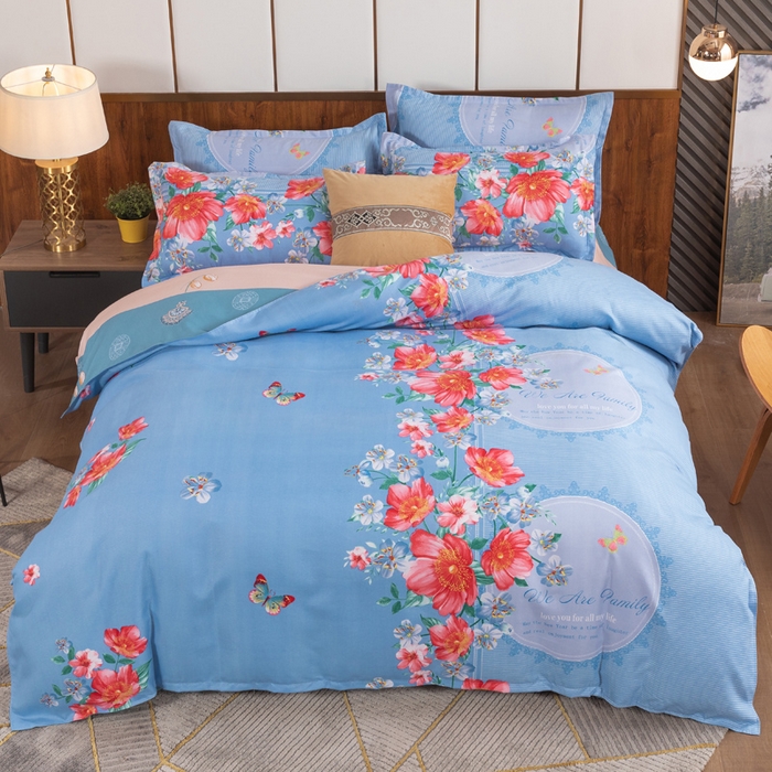 91家纺网 家纺一手货源 找家纺 文黛家居 2025新款-植物羊绒大版花四件套 花锦世界