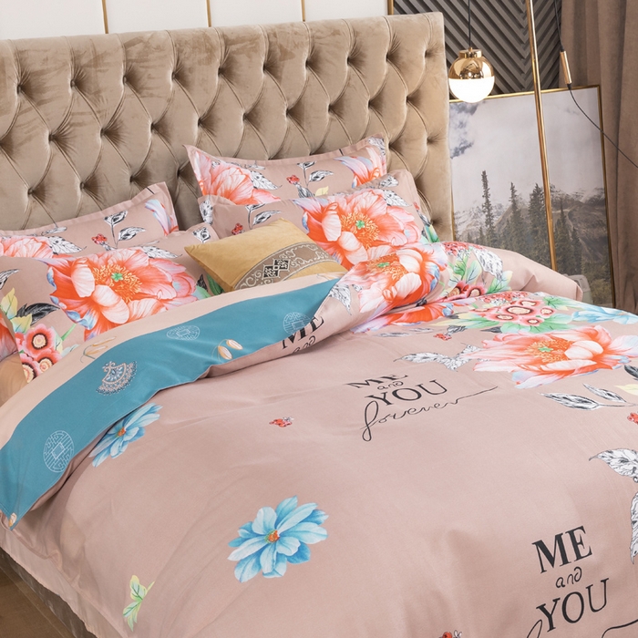 91家纺网 家纺一手货源 找家纺 文黛家居 2025新款-植物羊绒大版花四件套 花语遥香