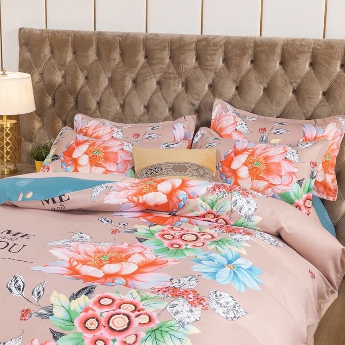 91家纺网 家纺一手货源 找家纺 文黛家居 2025新款-植物羊绒大版花四件套 花语遥香