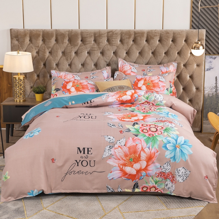 91家纺网 家纺一手货源 找家纺 文黛家居 2025新款-植物羊绒大版花四件套 花语遥香