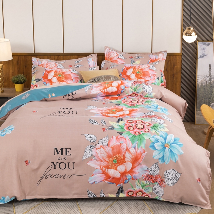 91家纺网 家纺一手货源 找家纺 文黛家居 2025新款-植物羊绒大版花四件套 花语遥香