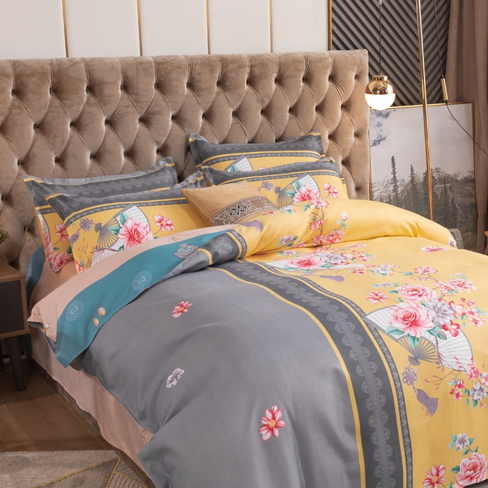 91家纺网 家纺一手货源 找家纺 文黛家居 2025新款-植物羊绒大版花四件套 锦绣芳华