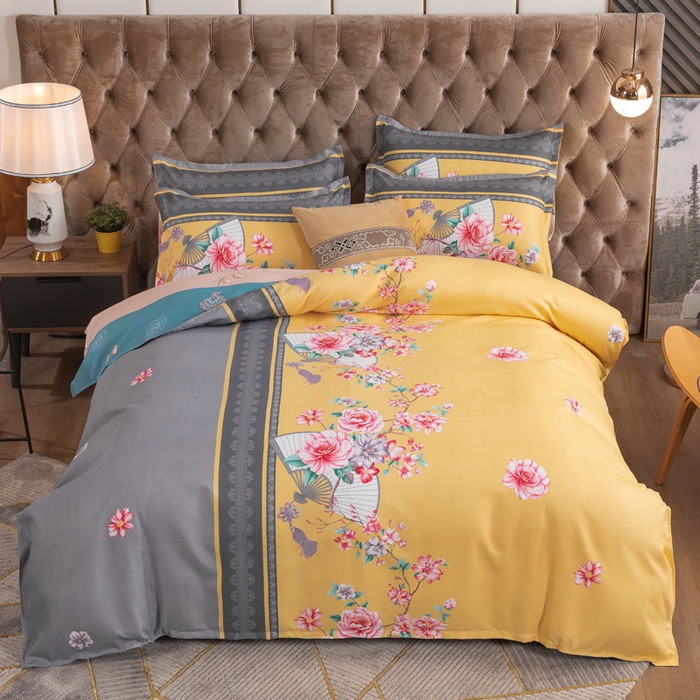 91家纺网 家纺一手货源 找家纺 文黛家居 2025新款-植物羊绒大版花四件套 锦绣芳华