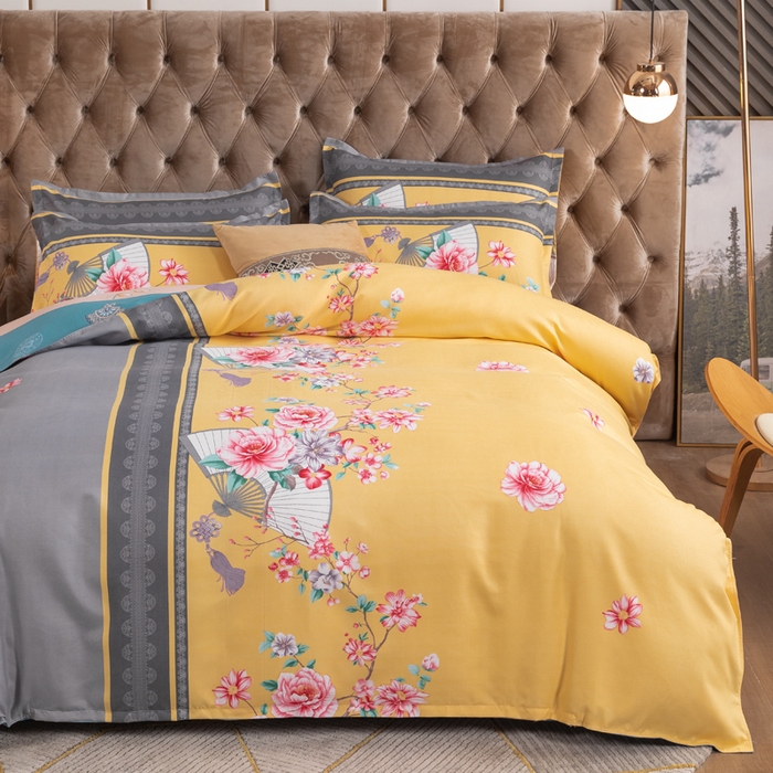 91家纺网 家纺一手货源 找家纺 文黛家居 2025新款-植物羊绒大版花四件套 锦绣芳华