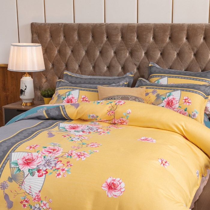 91家纺网 家纺一手货源 找家纺 文黛家居 2025新款-植物羊绒大版花四件套 锦绣芳华