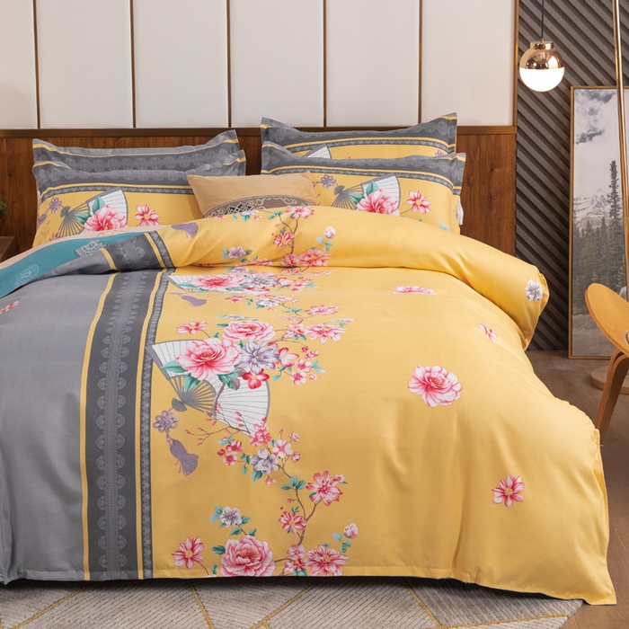 91家纺网 家纺一手货源 找家纺 文黛家居 2025新款-植物羊绒大版花四件套 锦绣芳华