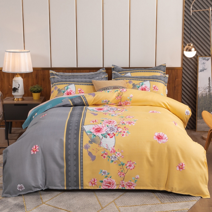 91家纺网 家纺一手货源 找家纺 文黛家居 2025新款-植物羊绒大版花四件套 锦绣芳华