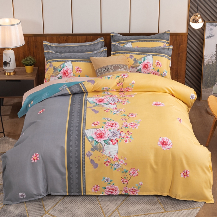 91家纺网 家纺一手货源 找家纺 文黛家居 2025新款-植物羊绒大版花四件套 锦绣芳华