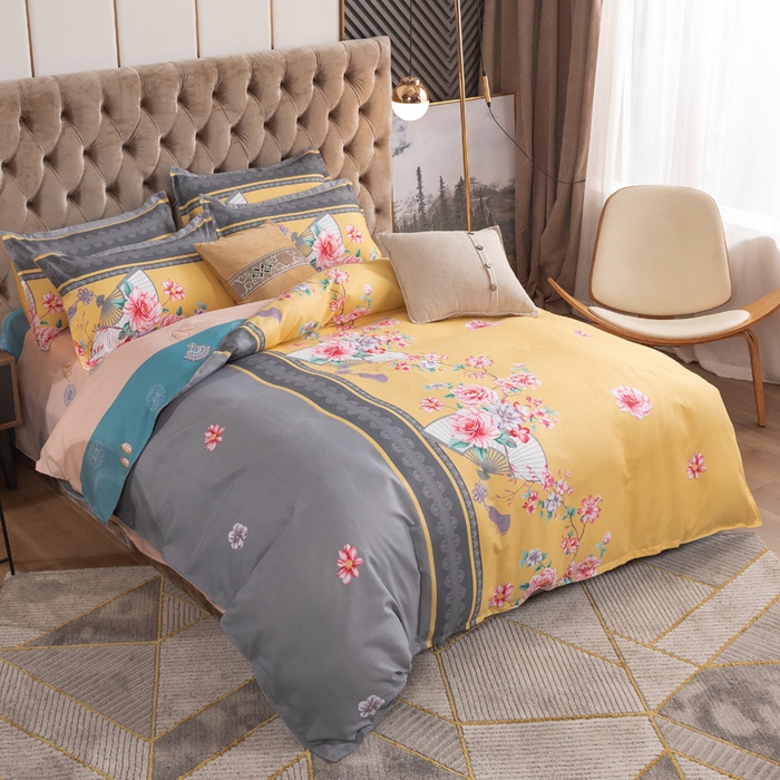 91家纺网 家纺一手货源 找家纺 文黛家居 2025新款-植物羊绒大版花四件套 锦绣芳华