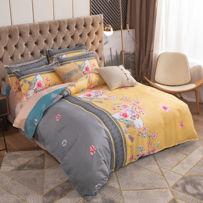 91家纺网 家纺一手货源 找家纺 文黛家居 2025新款-植物羊绒大版花四件套 锦绣芳华