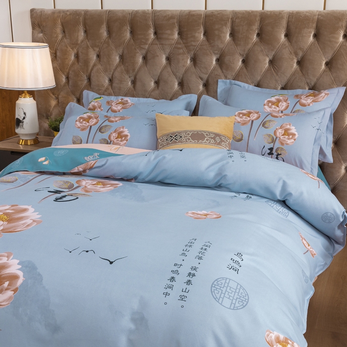 91家纺网 家纺一手货源 找家纺 文黛家居 2025新款-植物羊绒大版花四件套 秋菊